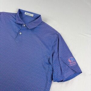 Peter Millar Featherweight Shirt Mens XL Blue Pink Flamingo Golf Barnsley Resort